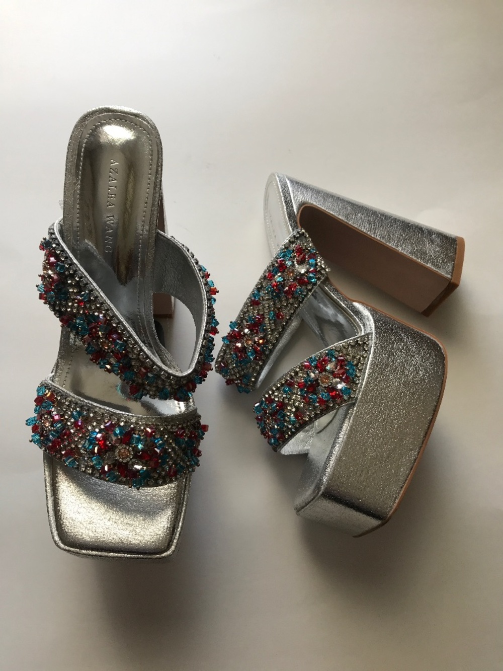 NWT Azalea Wang Cecilia Sequin Embellished Platform Sandal. Size 9 - Picture 5 of 6